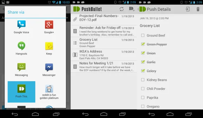 Pushbullet android App screenshot 3